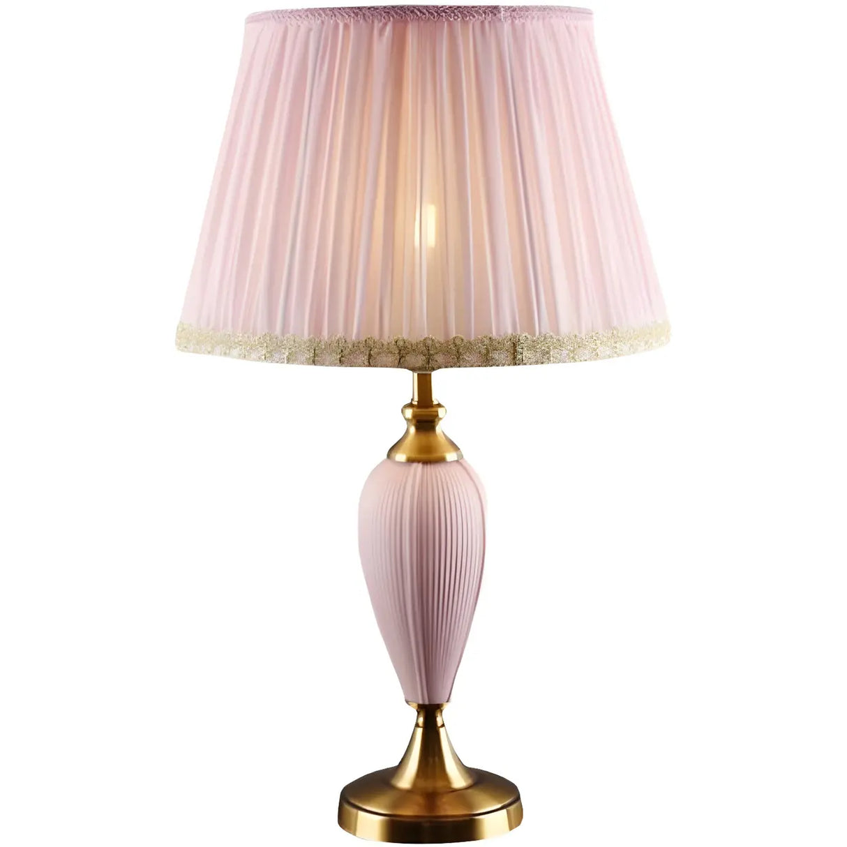 Romantic Vase Metal Table Lamp for Bedroom, Pink, 20" Image - 8