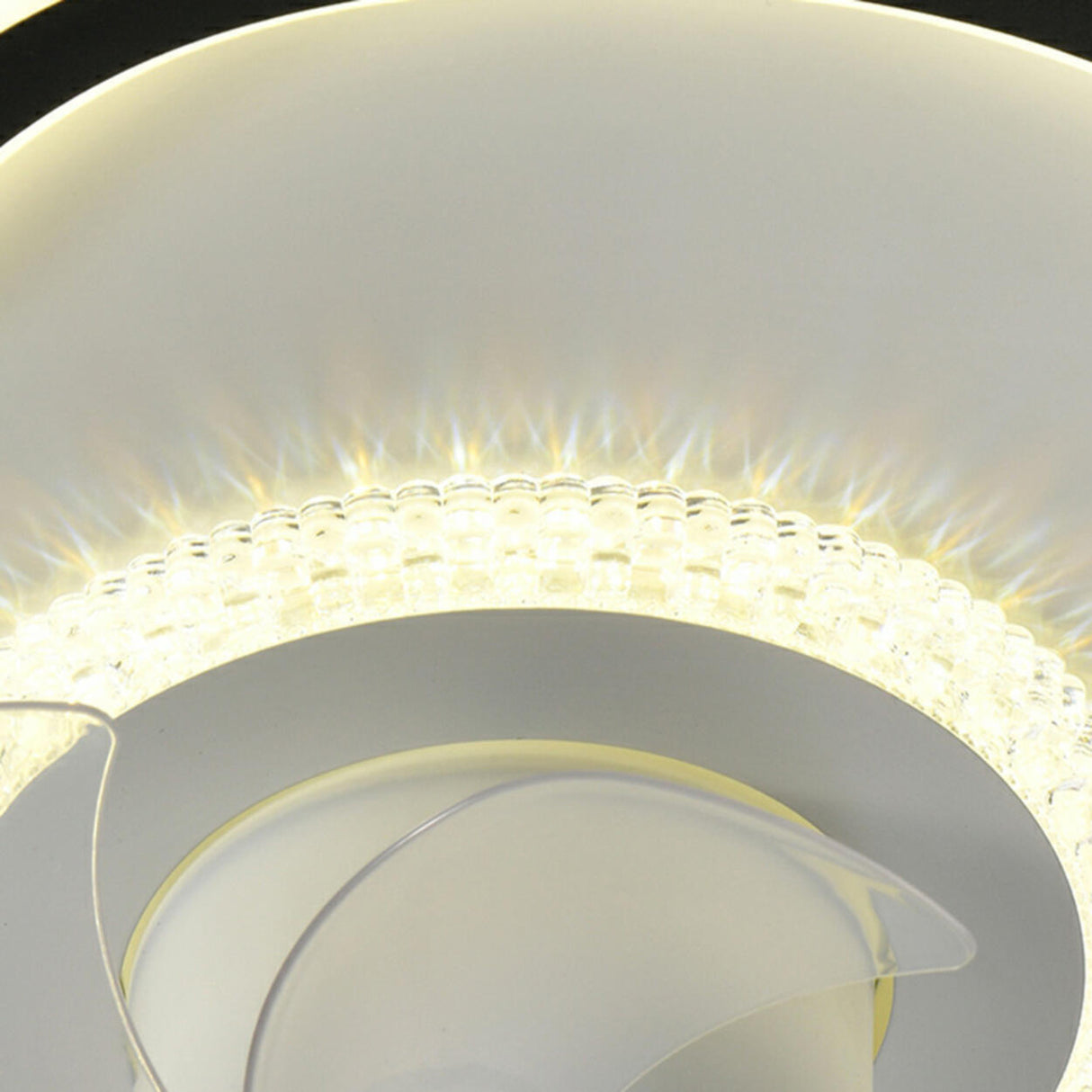 Elegant Round 7 Blade Geometric Stars Ceiling Fan Light Image - 17