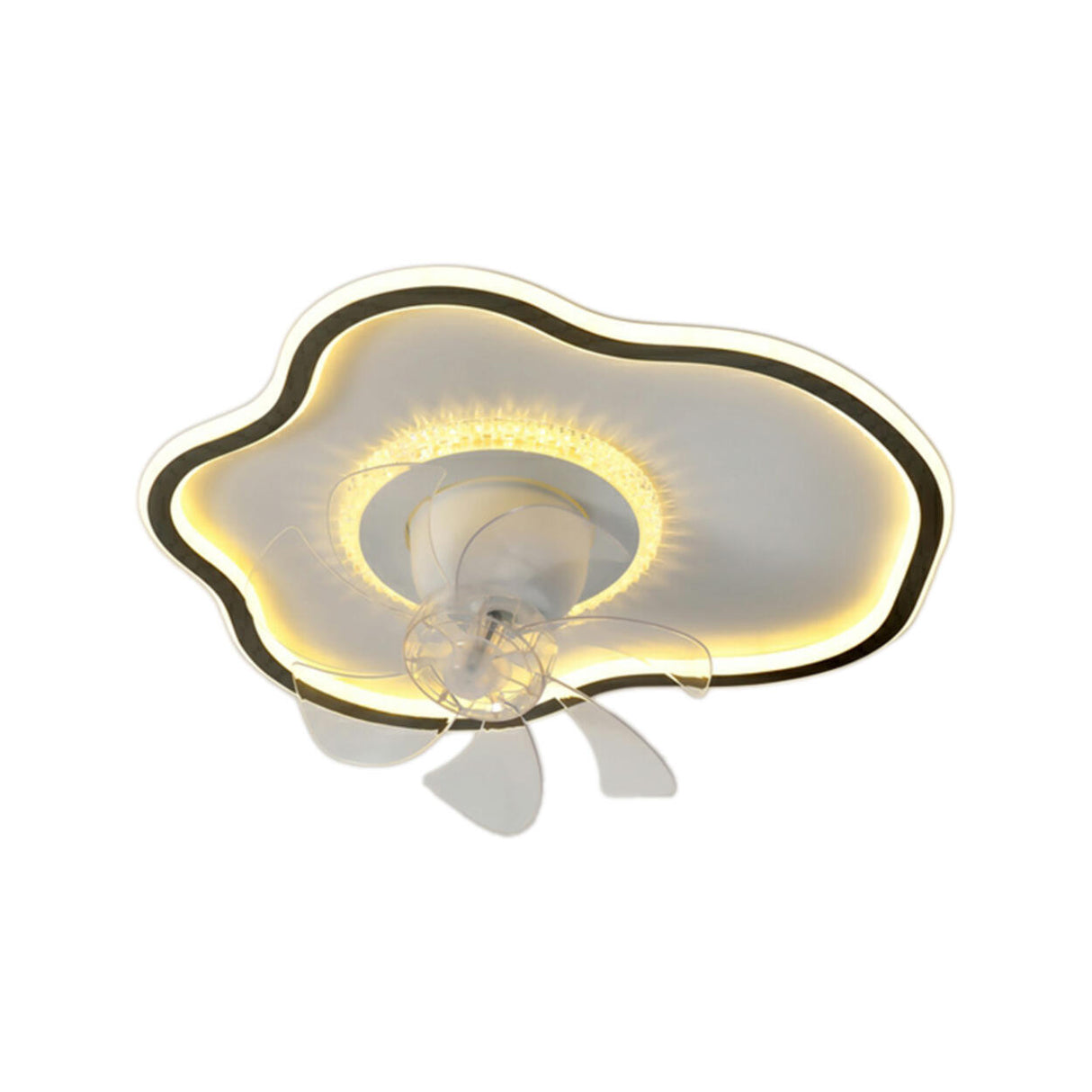 Elegant Round 7 Blade Geometric Stars Ceiling Fan Light Image - 9