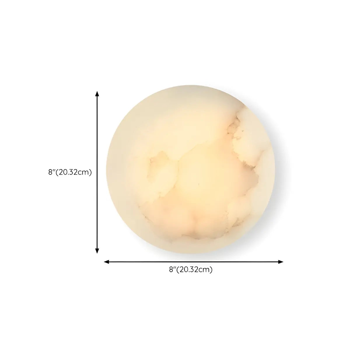 Elegant Round Alabaster Beige Wall Sconce for Bedroom