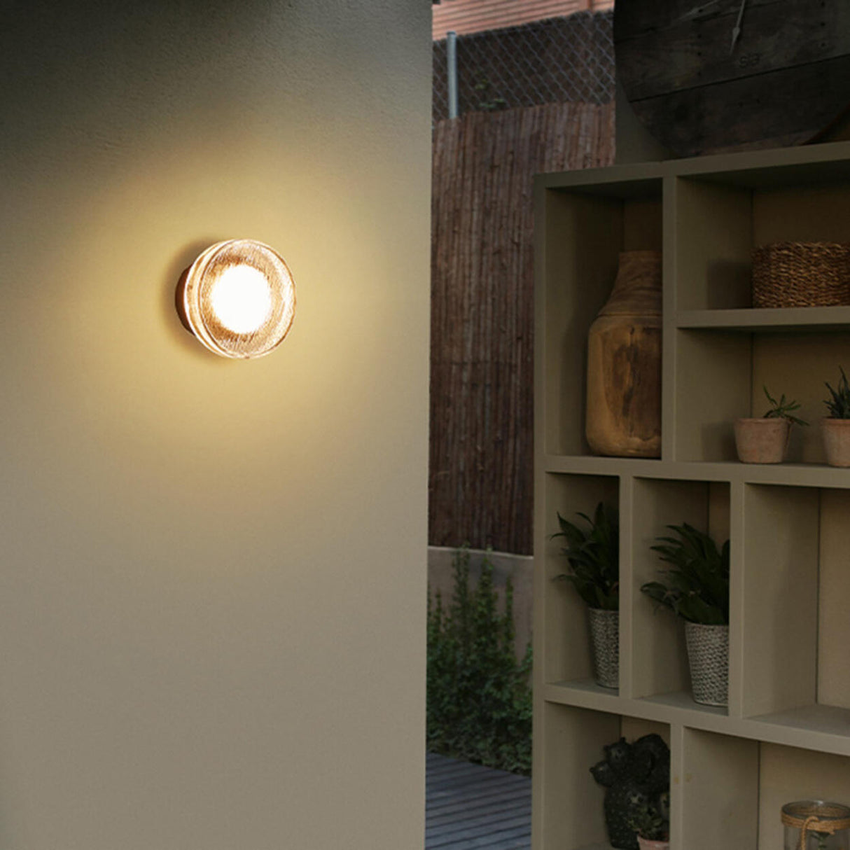 Elegant Round Black and Clear Glass Vanity Wall Light Image - 1