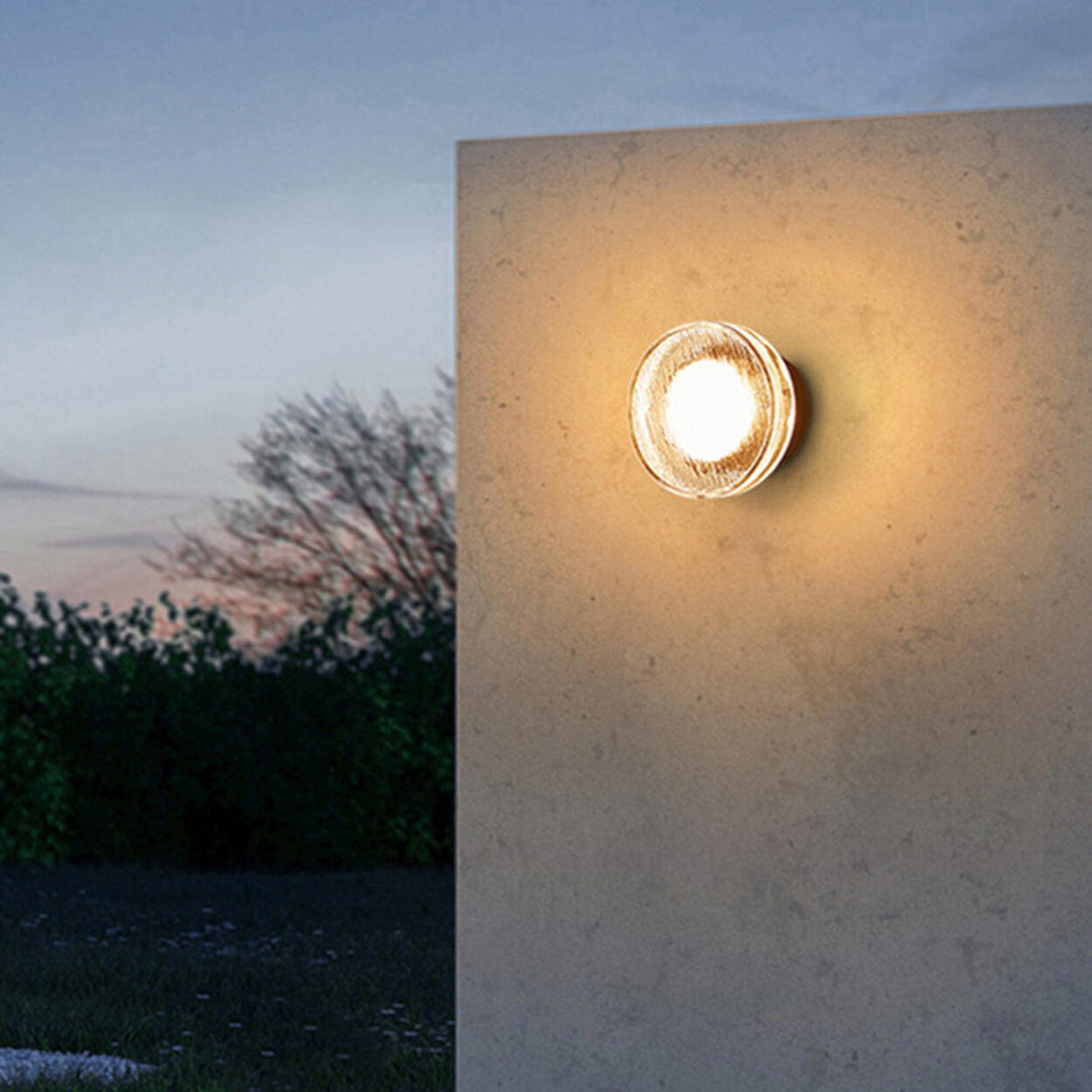 Elegant Round Black and Clear Glass Vanity Wall Light Image - 3