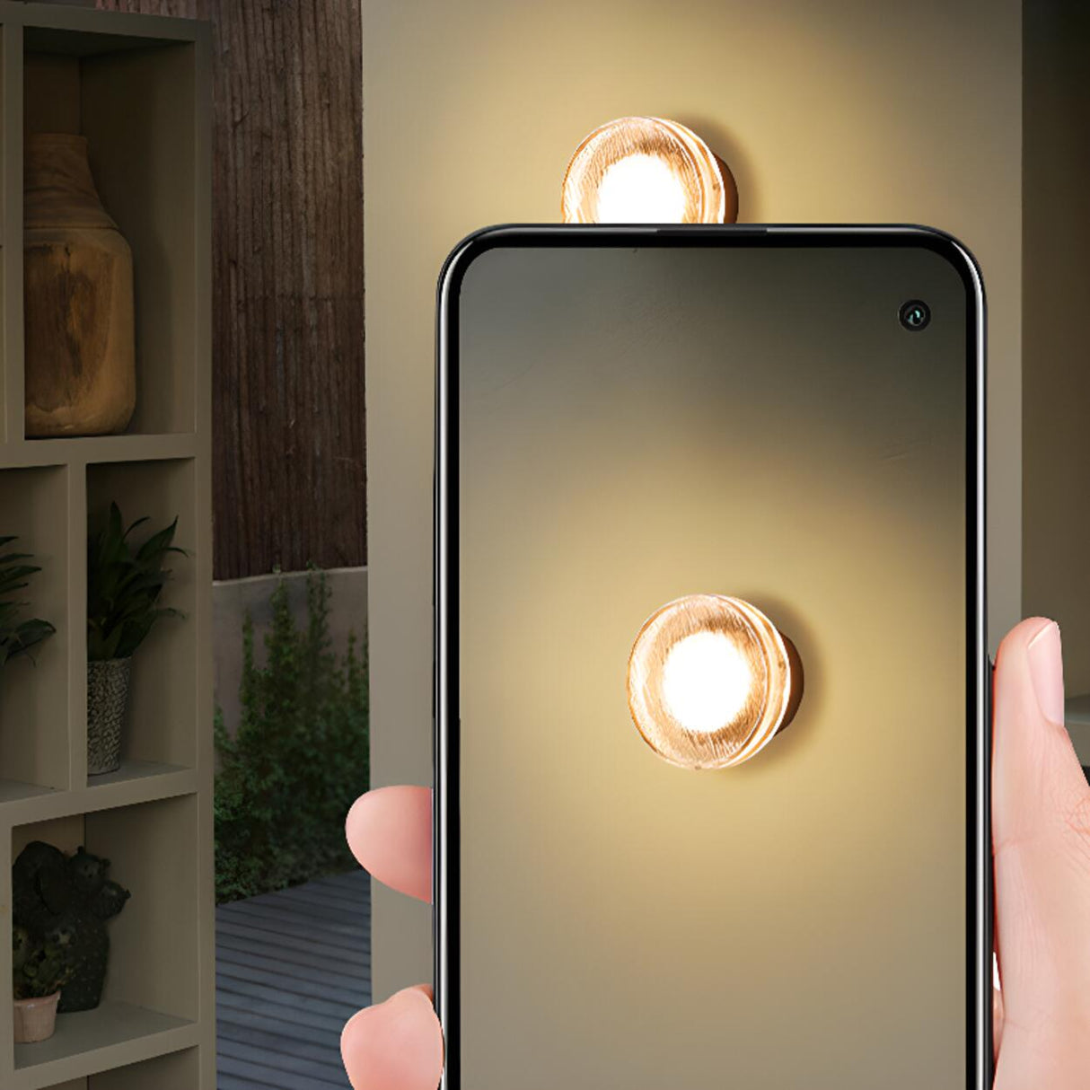 Elegant Round Black and Clear Glass Vanity Wall Light Image - 4