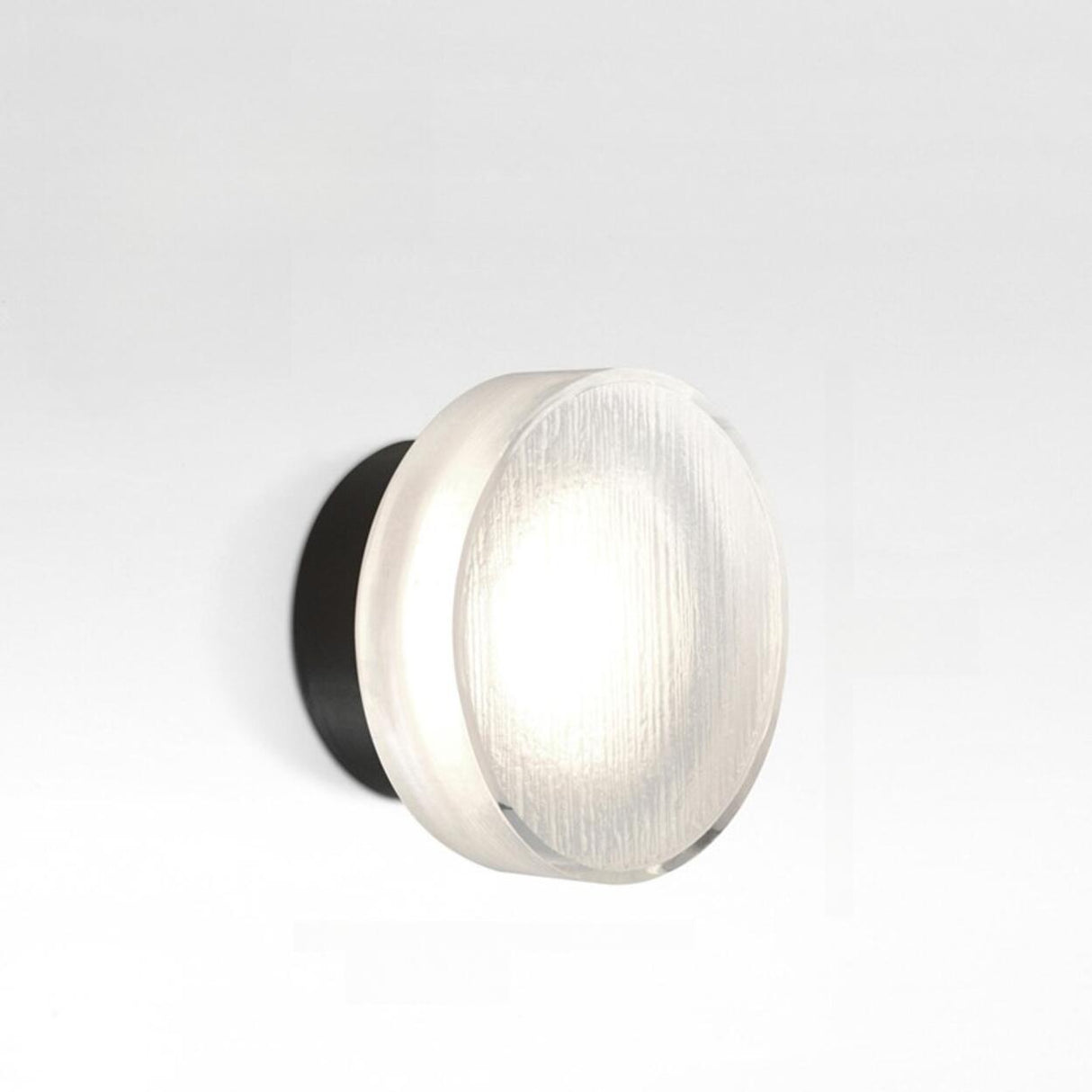 Elegant Round Black and Clear Glass Vanity Wall Light Image - 7