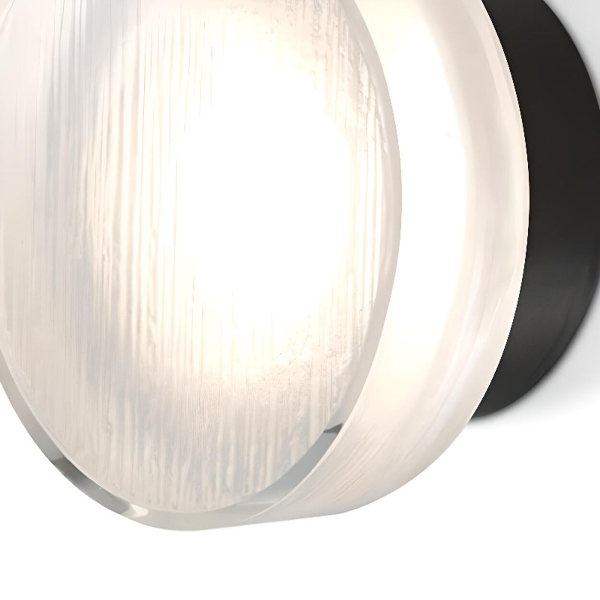 Elegant Round Black and Clear Glass Vanity Wall Light Image - 9
