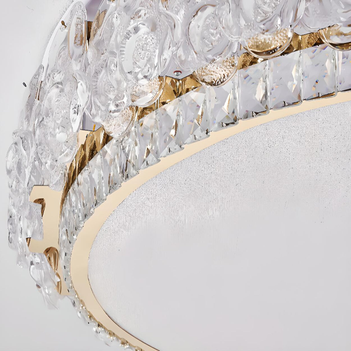 Elegant Round Drum Crystal Flush Mount Ceiling Light Image - 13