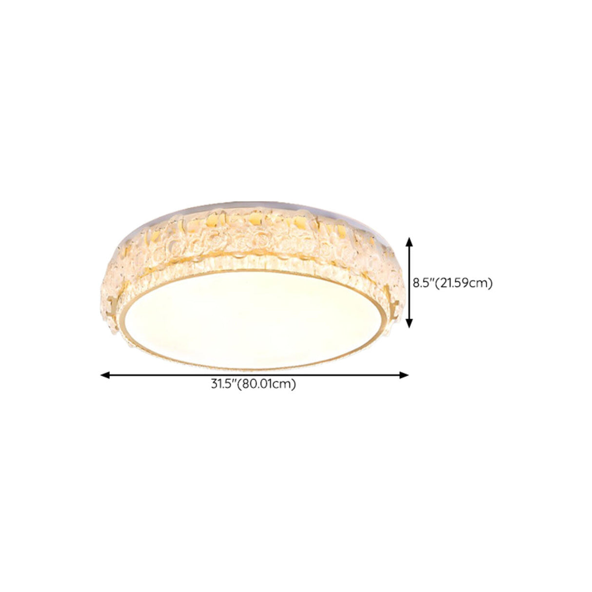Elegant Round Drum Crystal Flush Mount Ceiling Light Image - 16