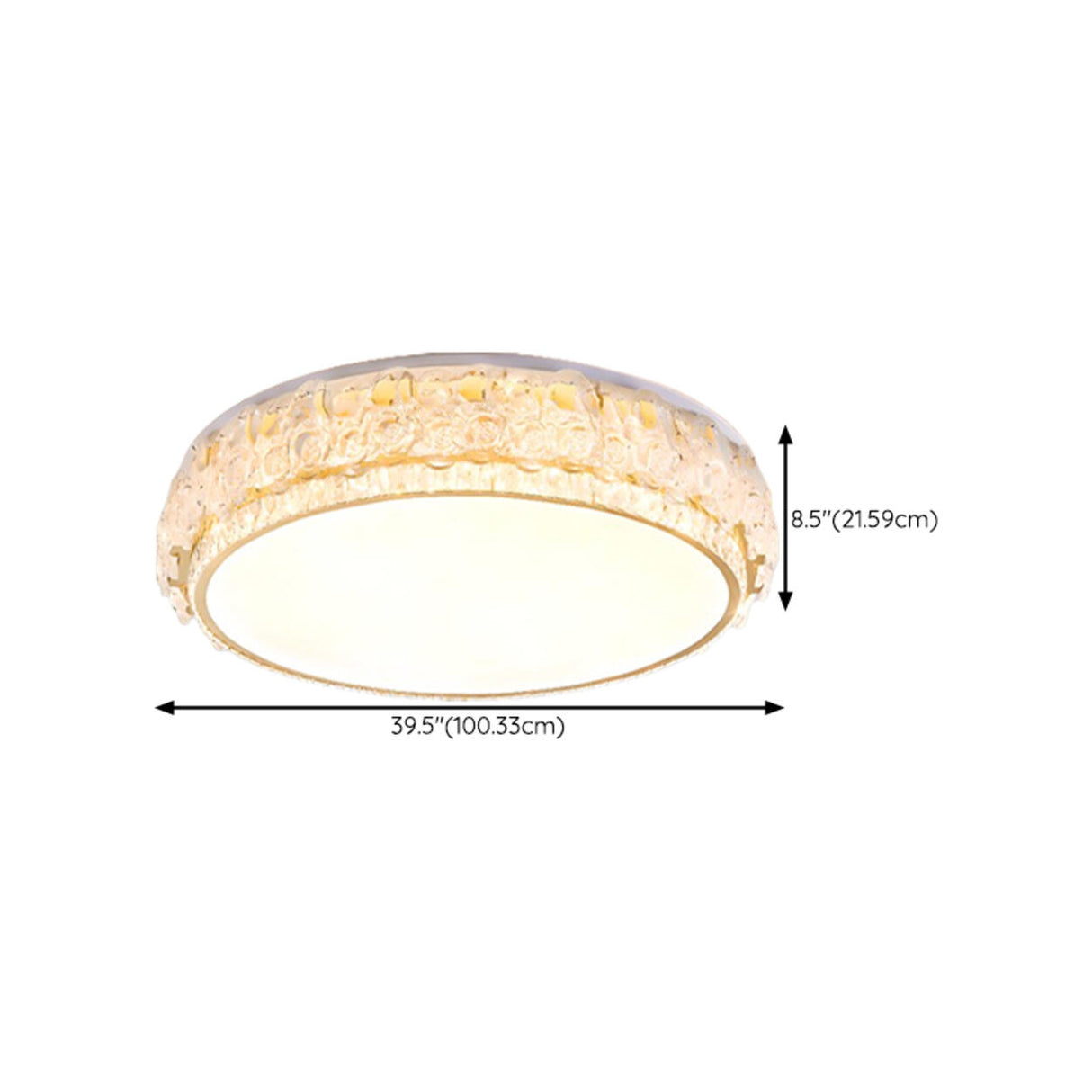 Elegant Round Drum Crystal Flush Mount Ceiling Light Image - 17