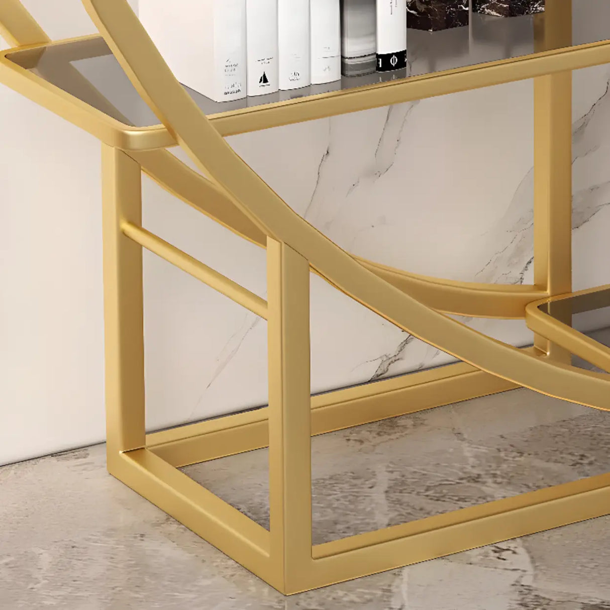 Elegant Round Modern Space Open Back Display Bookshelf Image - 12