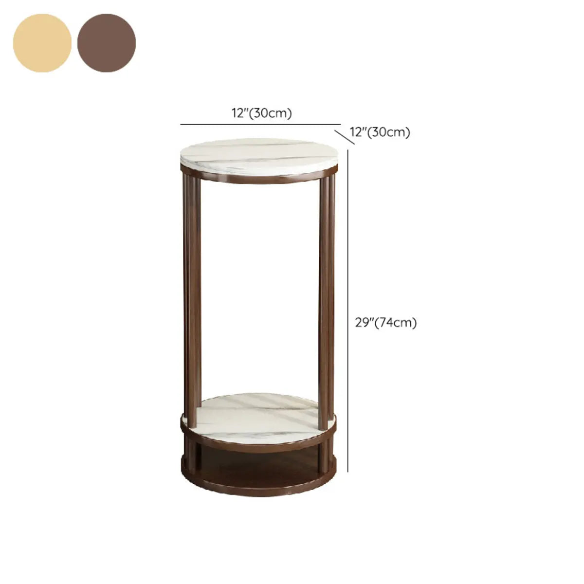 Elegant Round Wood Base Indoor Floor Plant Stand Brown Image - 16