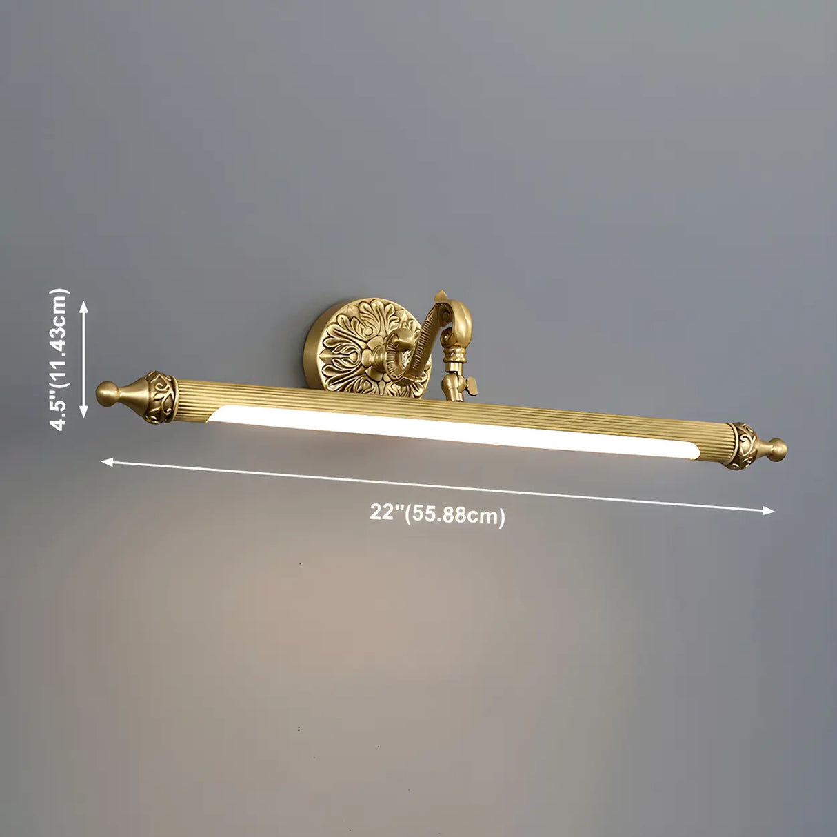 Elegant Simple Gold Linear Brass Mirror Vanity Light Image - 17