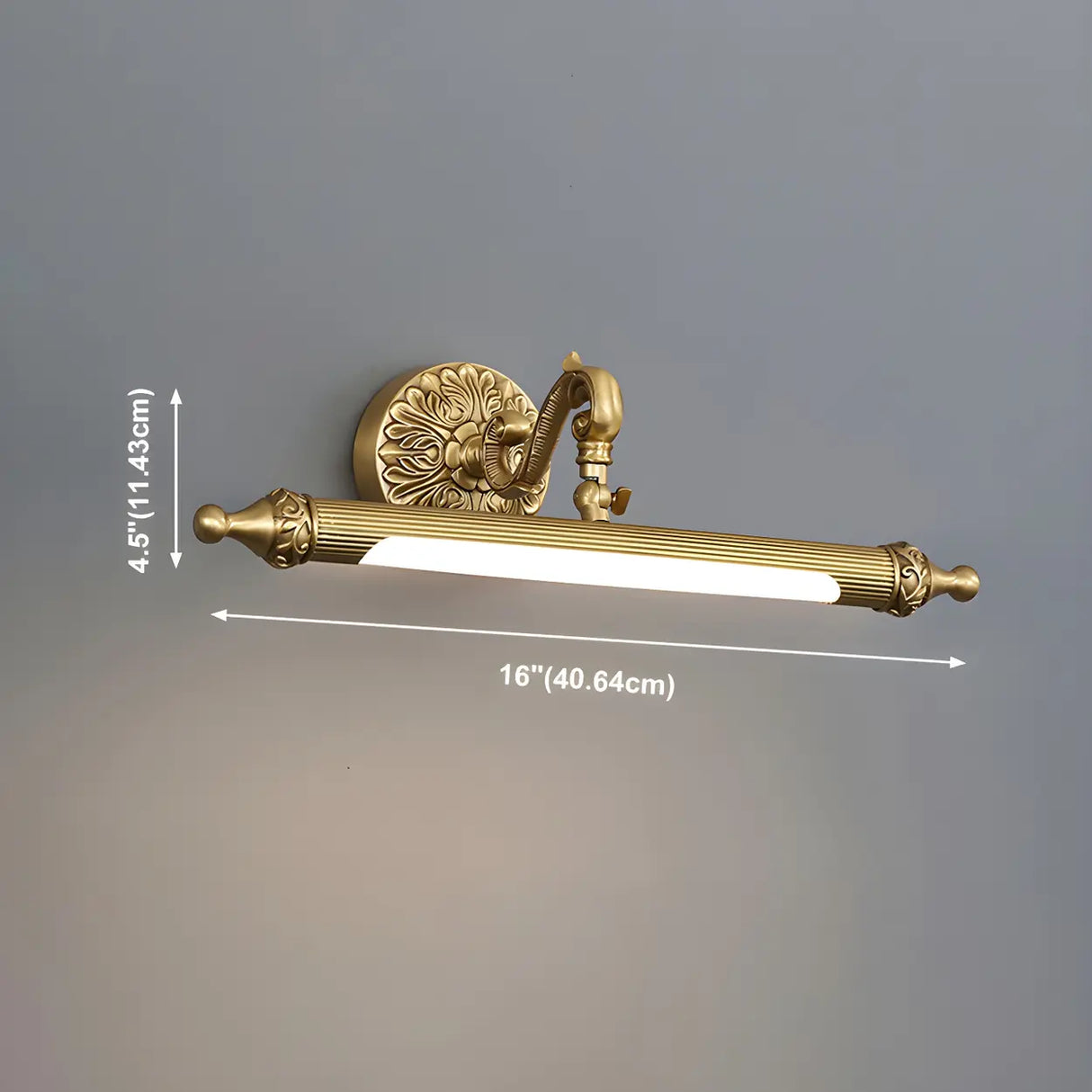 Elegant Simple Gold Linear Brass Mirror Vanity Light Image - 18