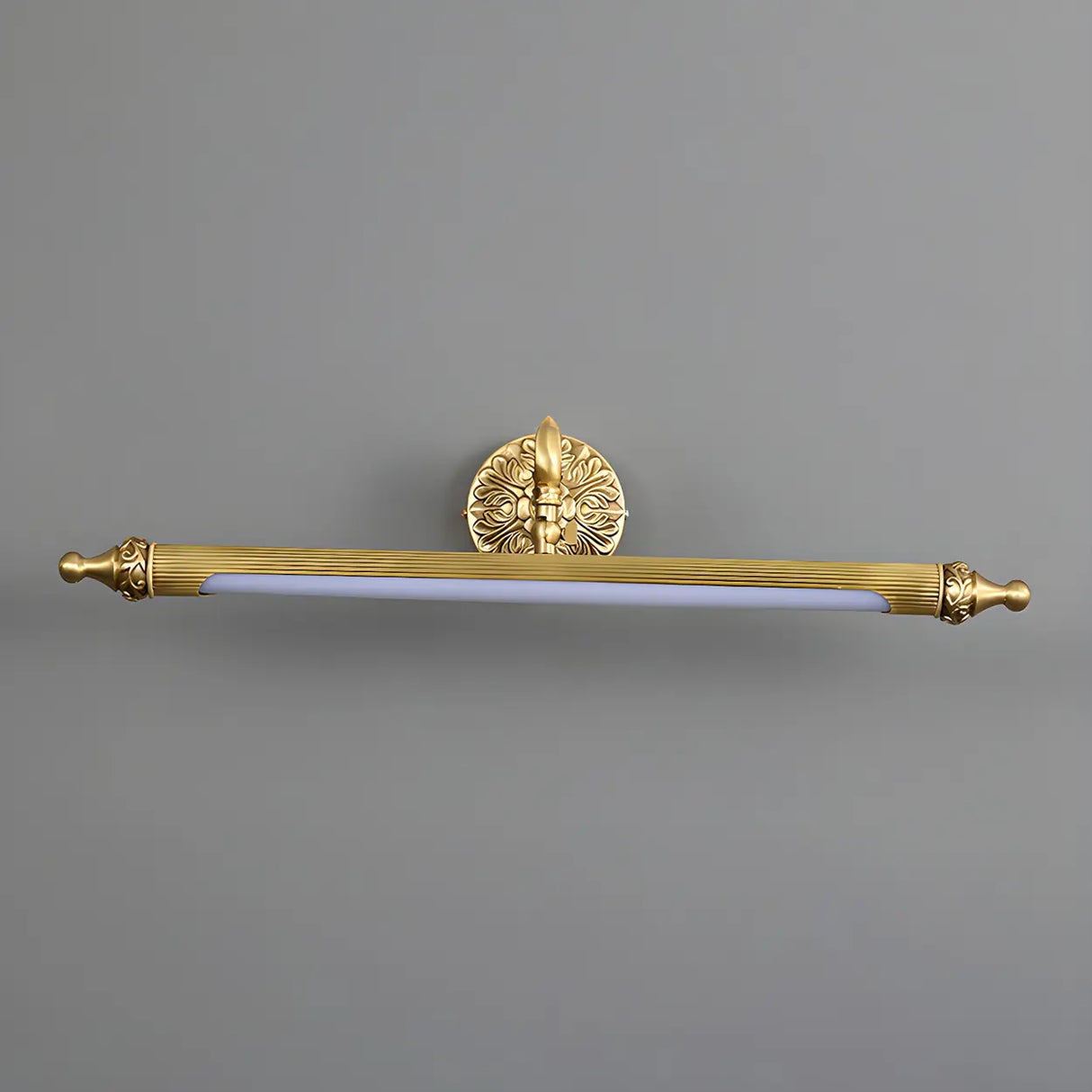 Elegant Simple Gold Linear Brass Mirror Vanity Light Image - 9