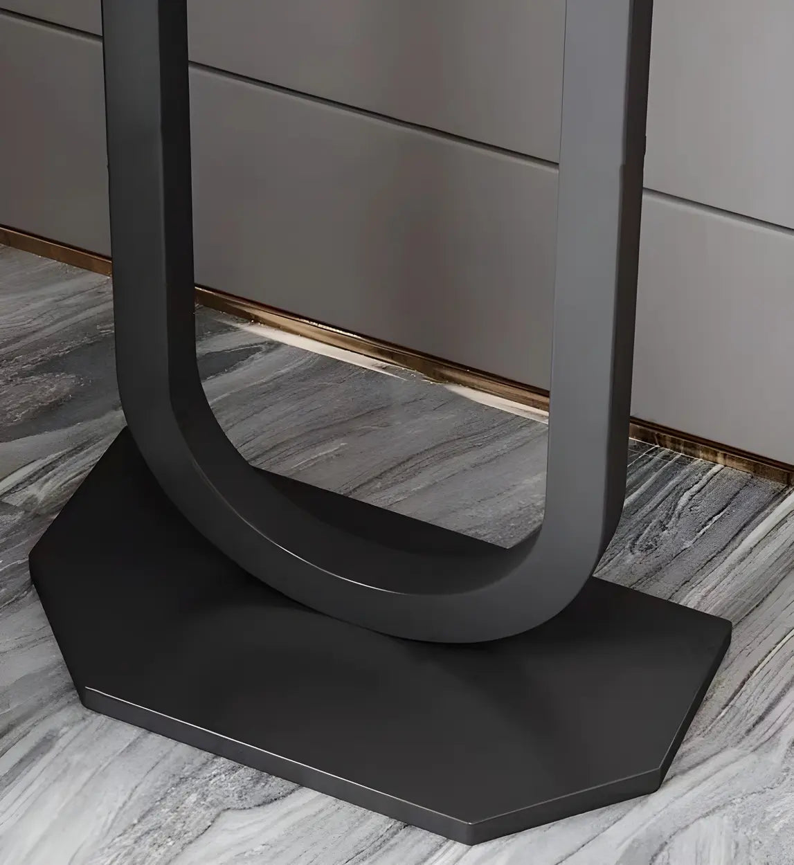 Elegant Stone Top U-Shaped Metal Frame Plant Table Image - 11