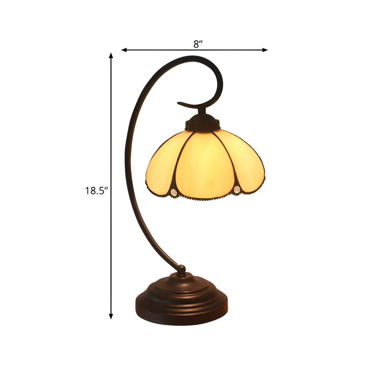 Elegant Tiffany Floral Glass Nightstand Table Lamp