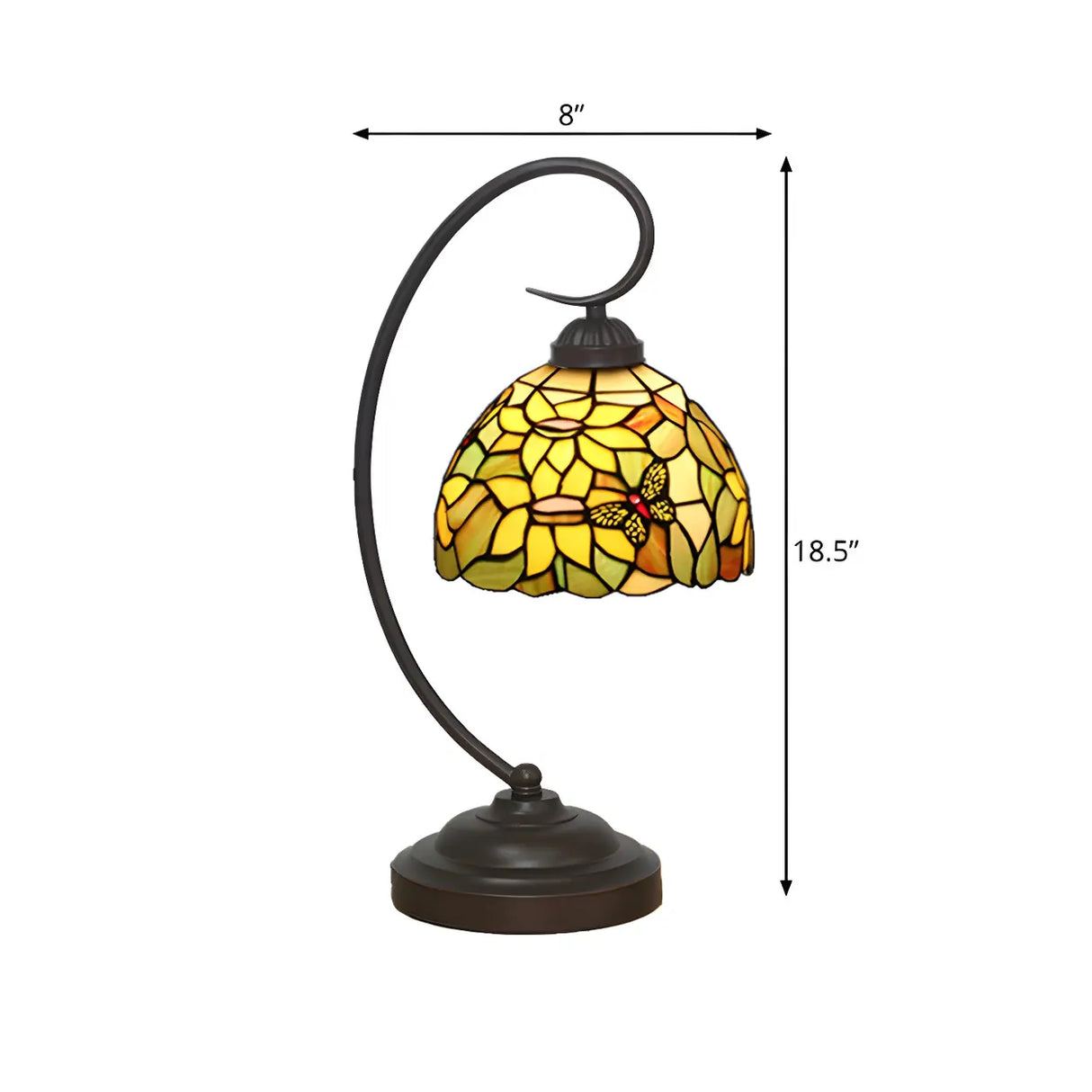 Elegant Tiffany Sunflower Stained Glass Desk Lamp