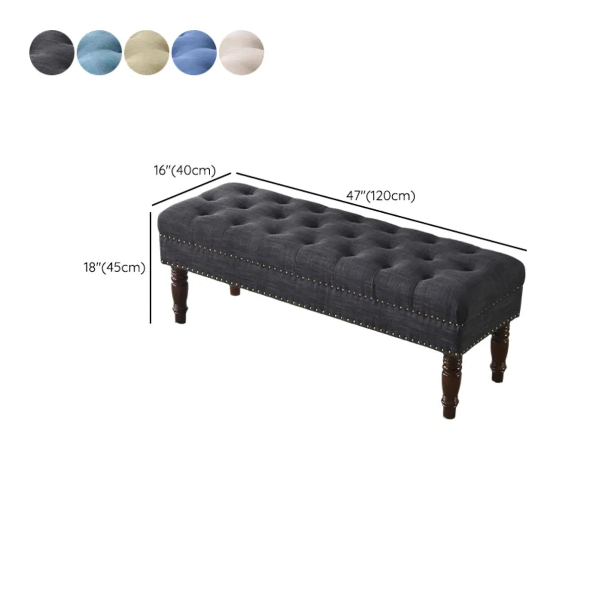 Elegant Upholstered Entryway Bench with Tufted Cushion
