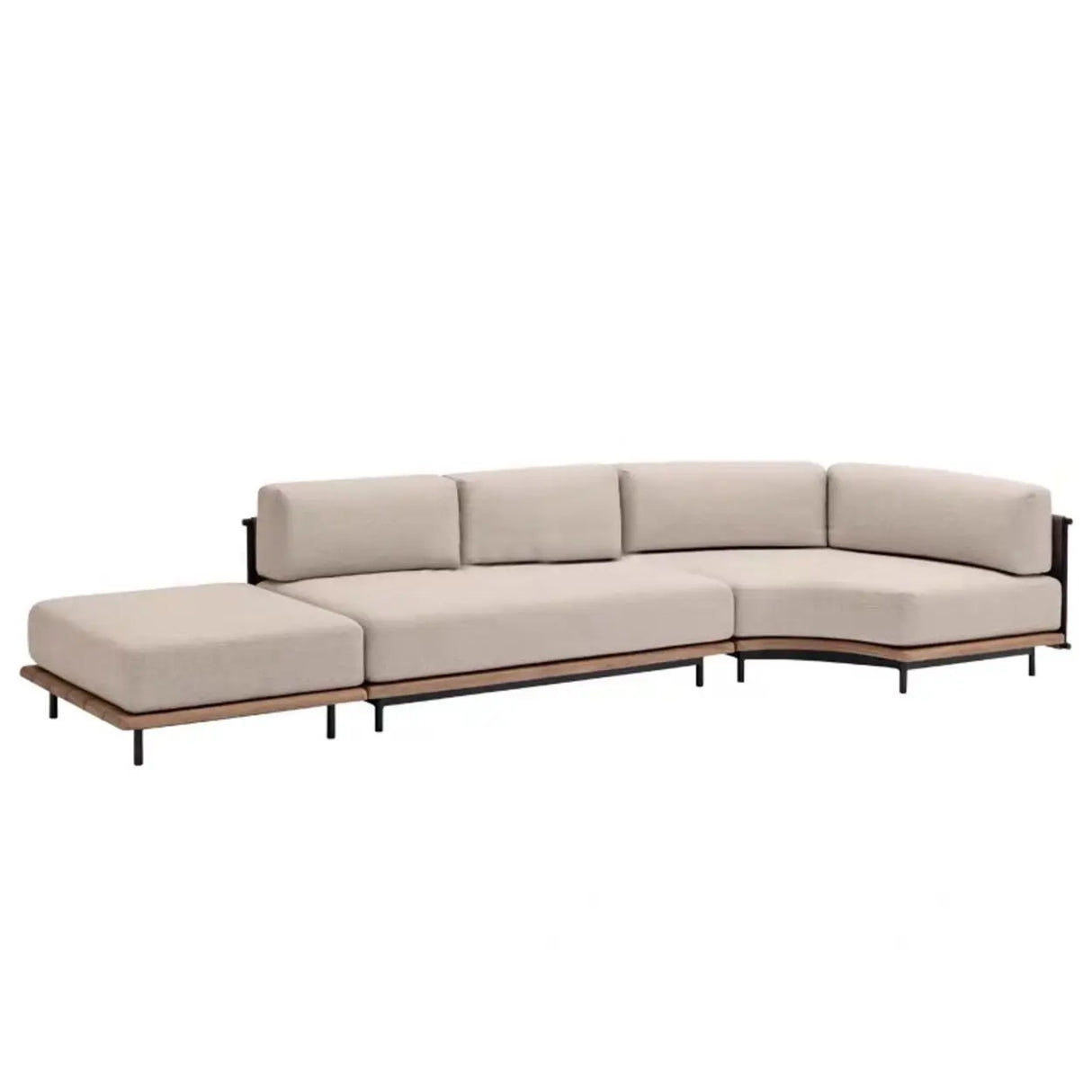 Elegant Waterproof Curved Patio Sofa Set with Cushions Image - 13