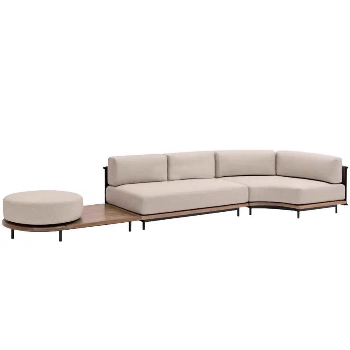 Elegant Waterproof Curved Patio Sofa Set with Cushions Image - 15