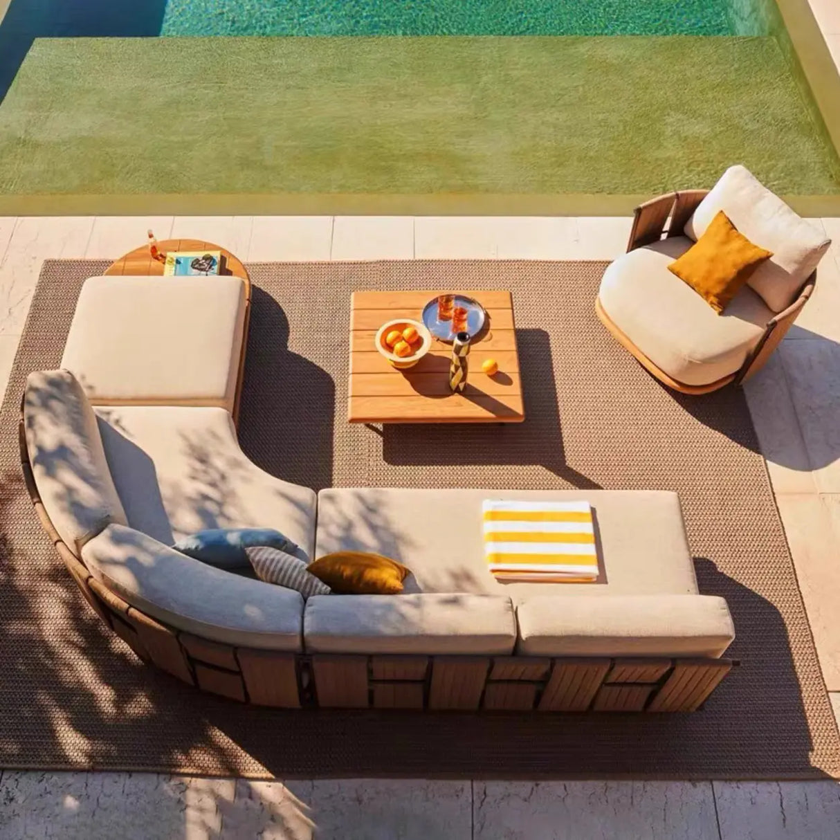 Elegant Waterproof Curved Patio Sofa Set with Cushions Image - 1