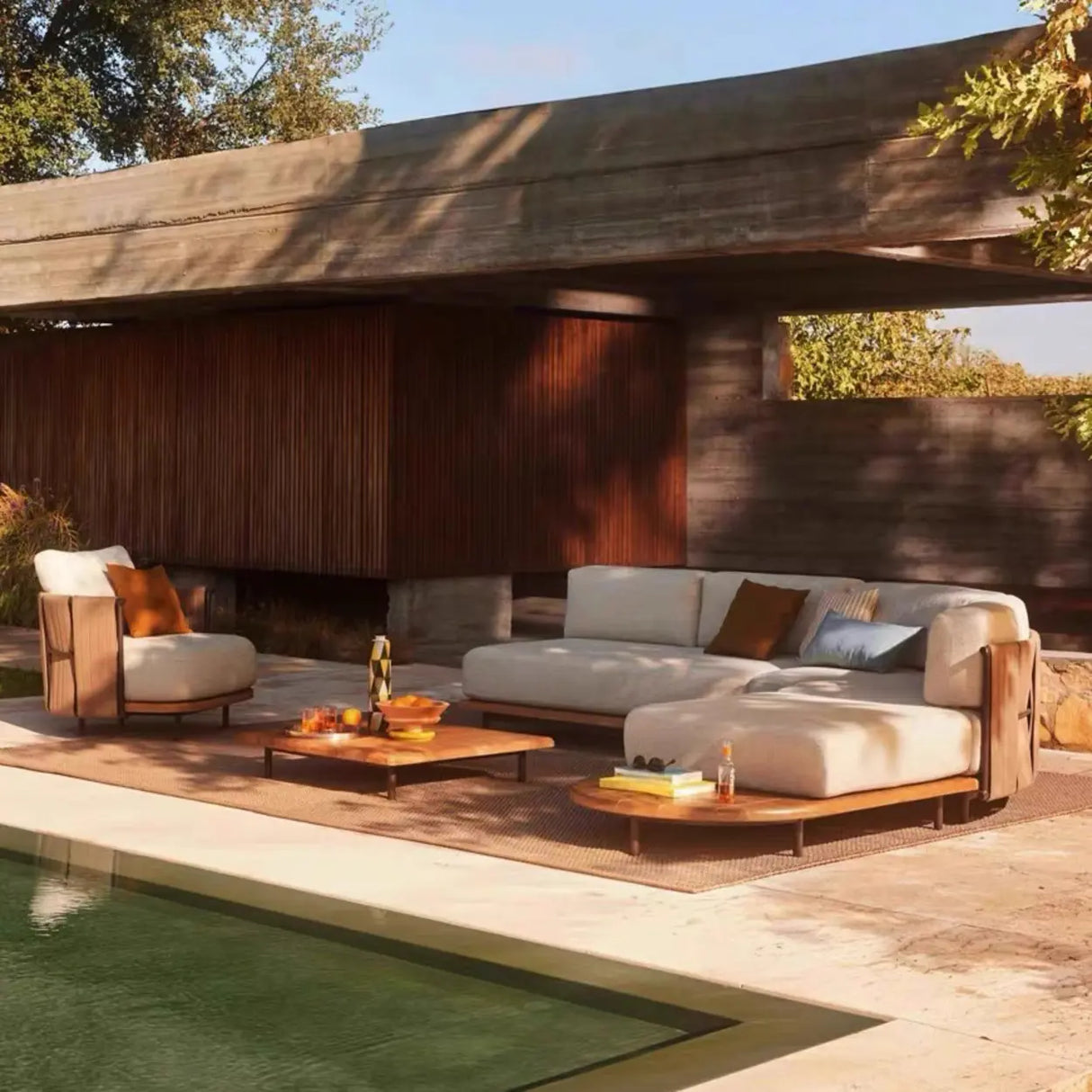 Elegant Waterproof Curved Patio Sofa Set with Cushions Image - 6