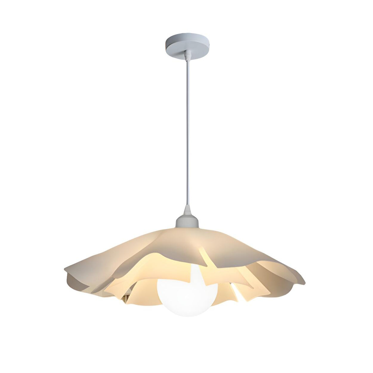 Elegant White Acrylic Flower Curved Bedroom Pendant Light Image - 6