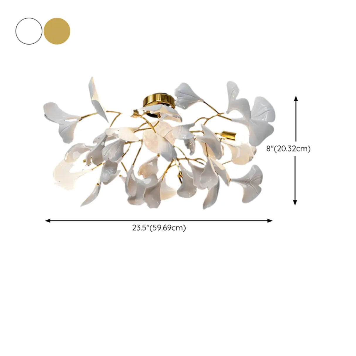 Elegant White Flower-Like Semi-Flush Mount Ceiling Lamp