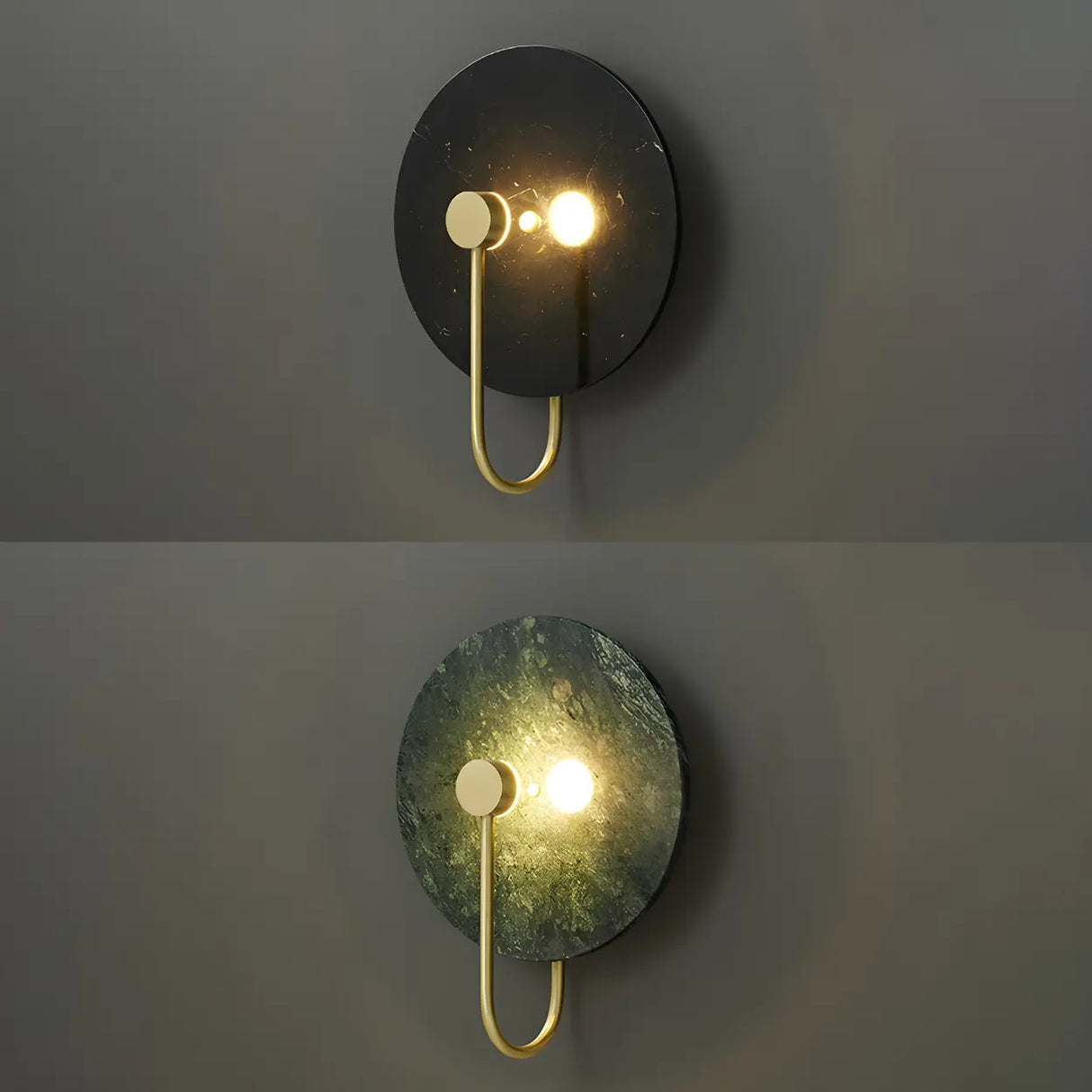 Elegant White Round Marble Mini Ambient Wall Sconce Image - 8