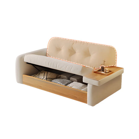 Elegant White Scratch Resistant Fabric Storage Sofa Image - 2