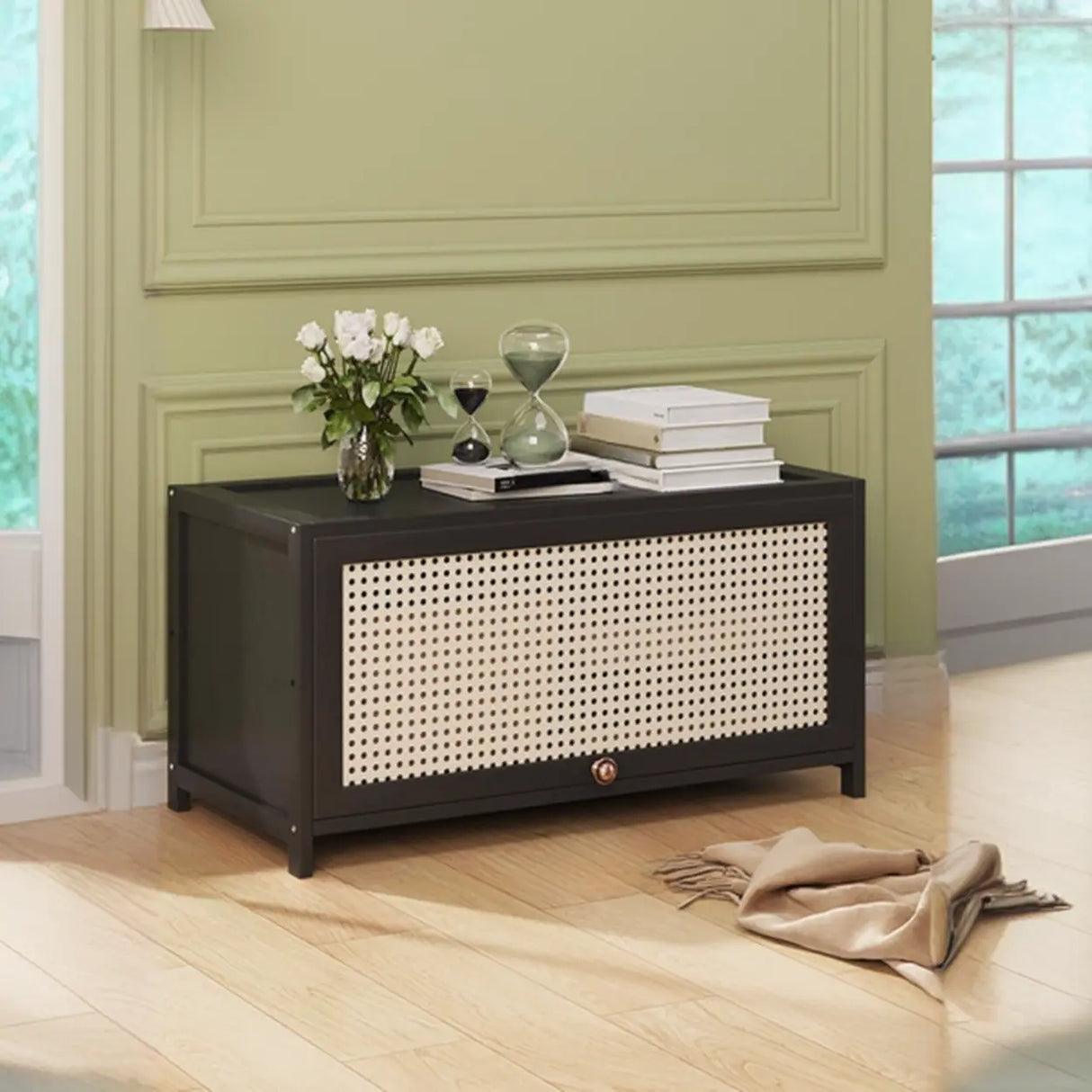 Elegant Wooden Mesh Closed Back Rectangular Bookcases Image - 22