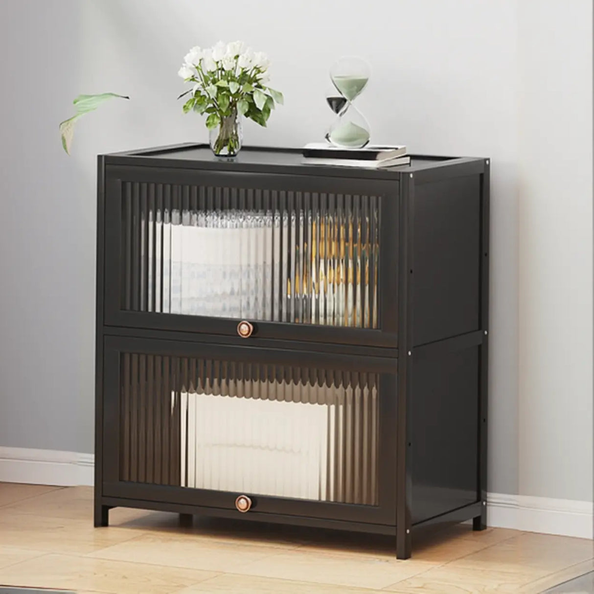 Elegant Wooden Mesh Closed Back Rectangular Bookcases Image - 24