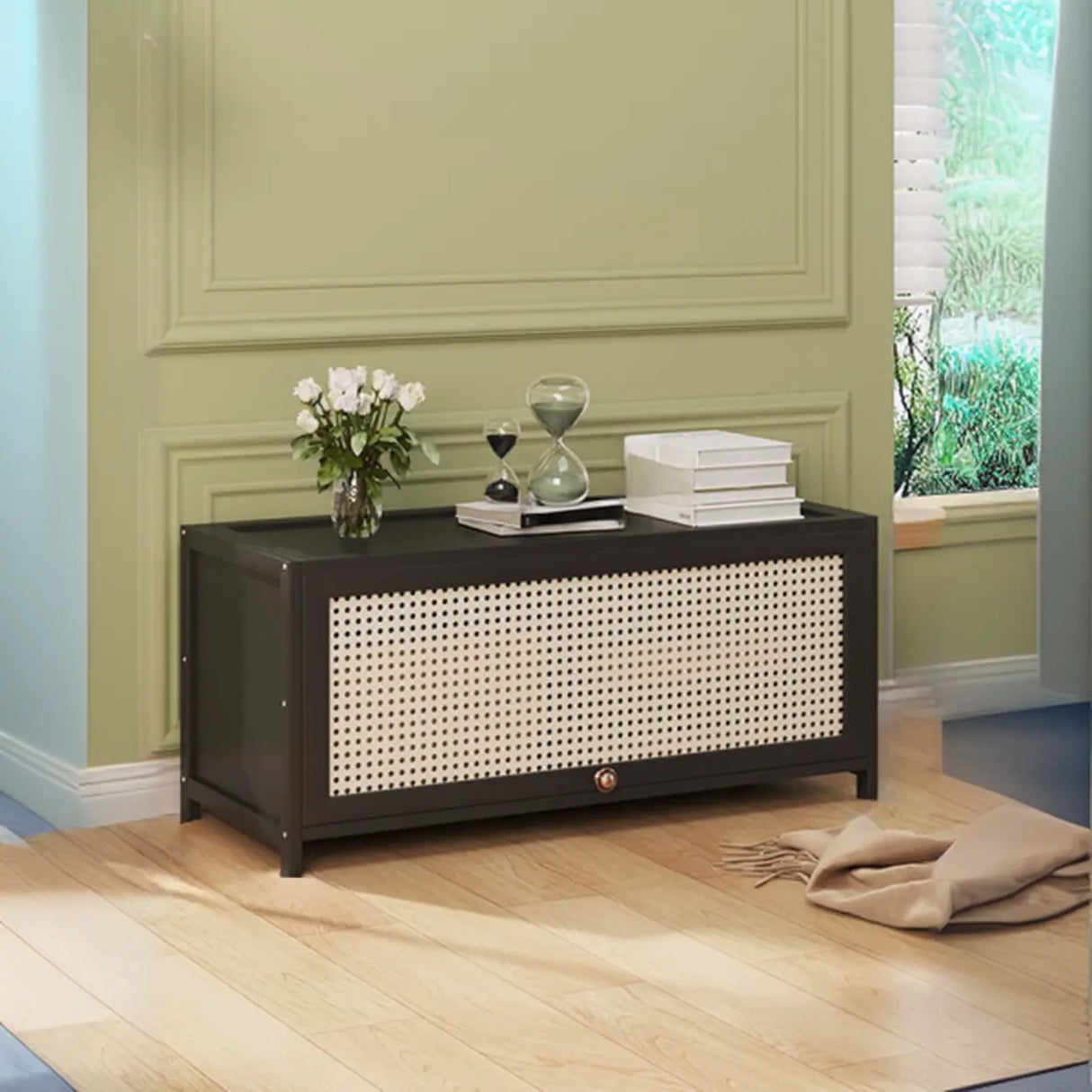 Elegant Wooden Mesh Closed Back Rectangular Bookcases Image - 28