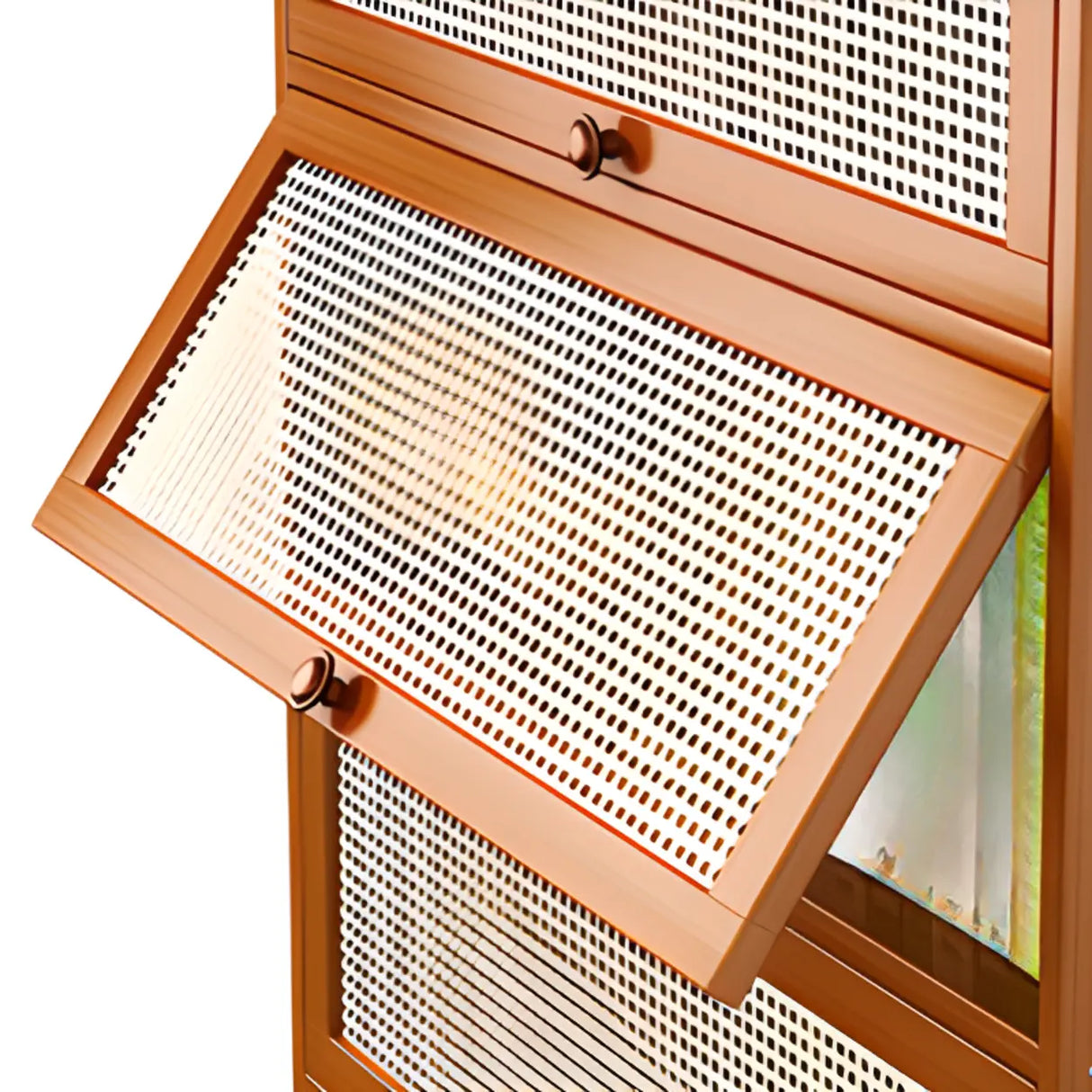 Elegant Wooden Mesh Closed Back Rectangular Bookcases Image - 4