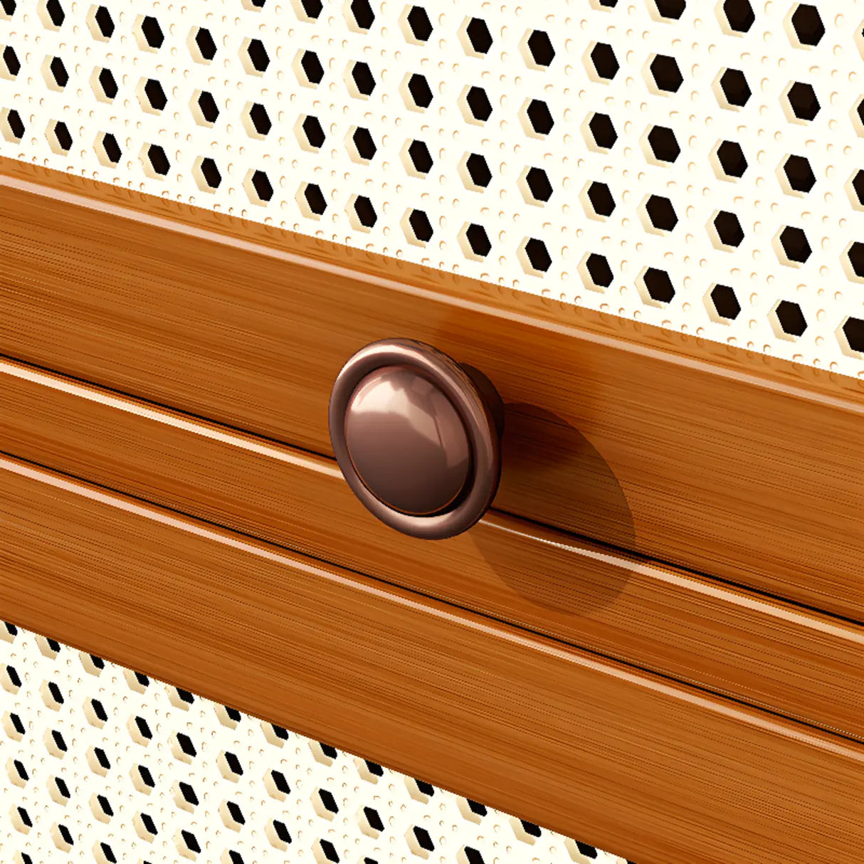 Elegant Wooden Mesh Closed Back Rectangular Bookcases Image - 5