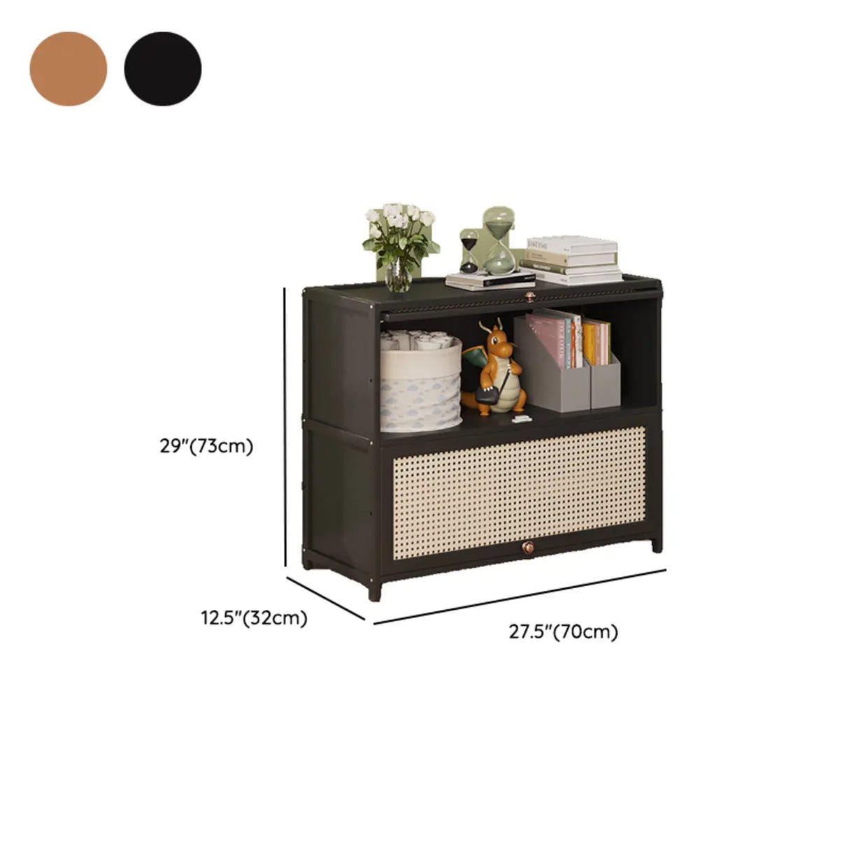 Elegant Wooden Mesh Closed Back Rectangular Bookcases Image - 75