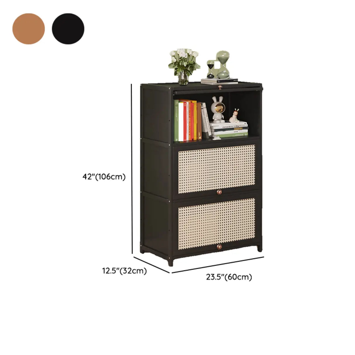 Elegant Wooden Mesh Closed Back Rectangular Bookcases Image - 77