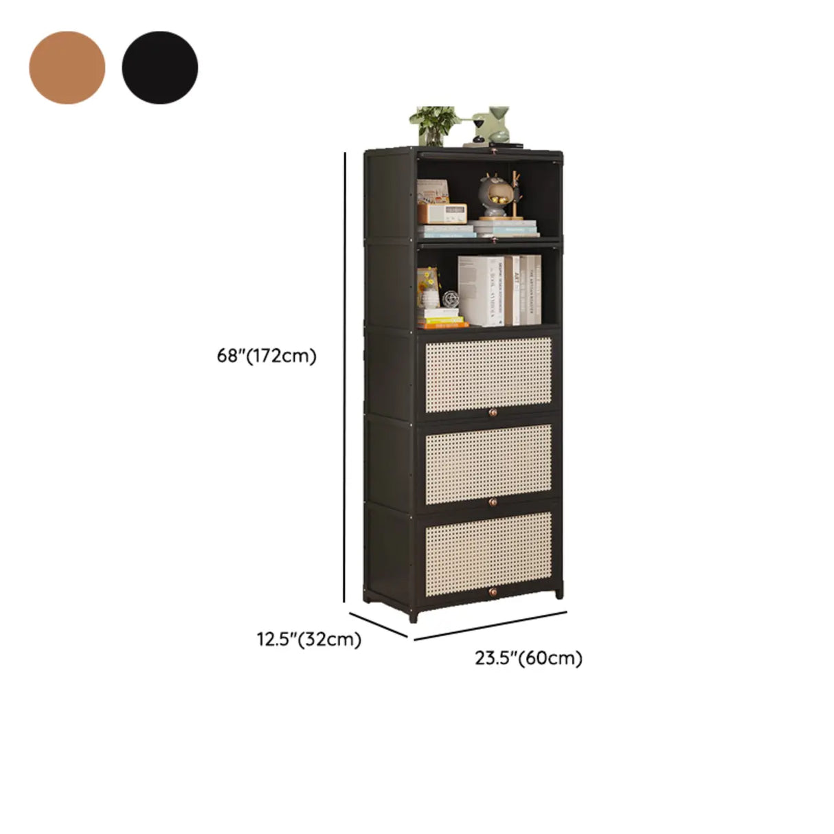 Elegant Wooden Mesh Closed Back Rectangular Bookcases Image - 83