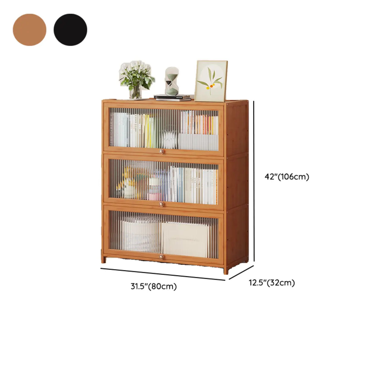 Elegant Wooden Mesh Closed Back Rectangular Bookcases Image - 97
