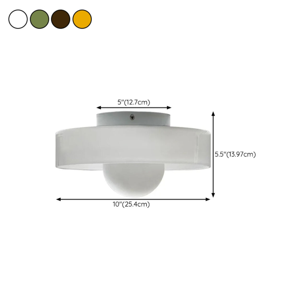 Entrance Mini Green Semi-Flush Mount Fixture 1 Light Image - 17