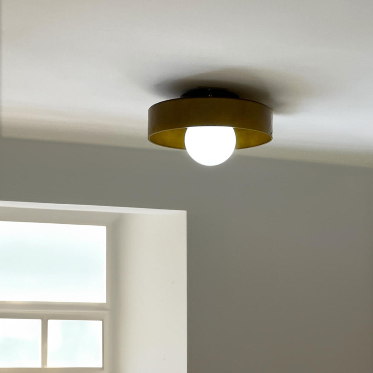 Entrance Mini Green Semi-Flush Mount Fixture 1 Light Image - 3