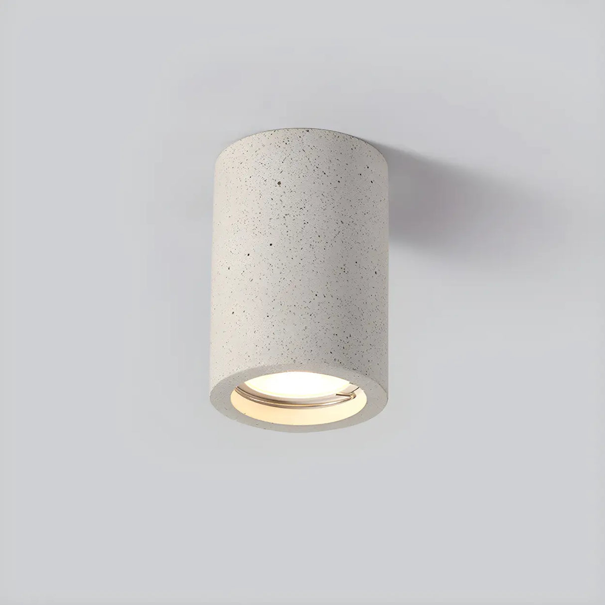 Entrance Simple Grey Stone Cylinder Flush Mount Light Image - 5