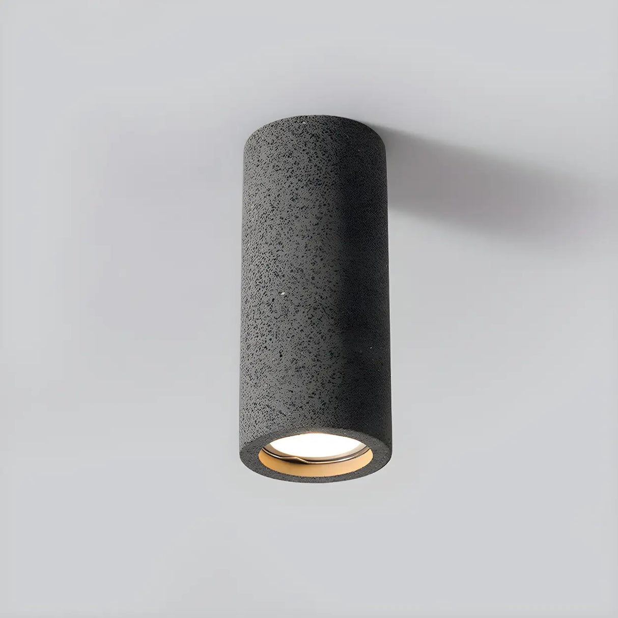 Entrance Simple Grey Stone Cylinder Flush Mount Light Image - 7