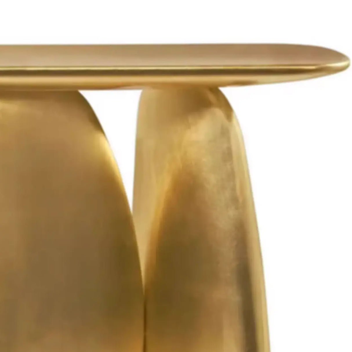 Entrance Three Leg Golden Metal Sculptural Console Table Image - 7