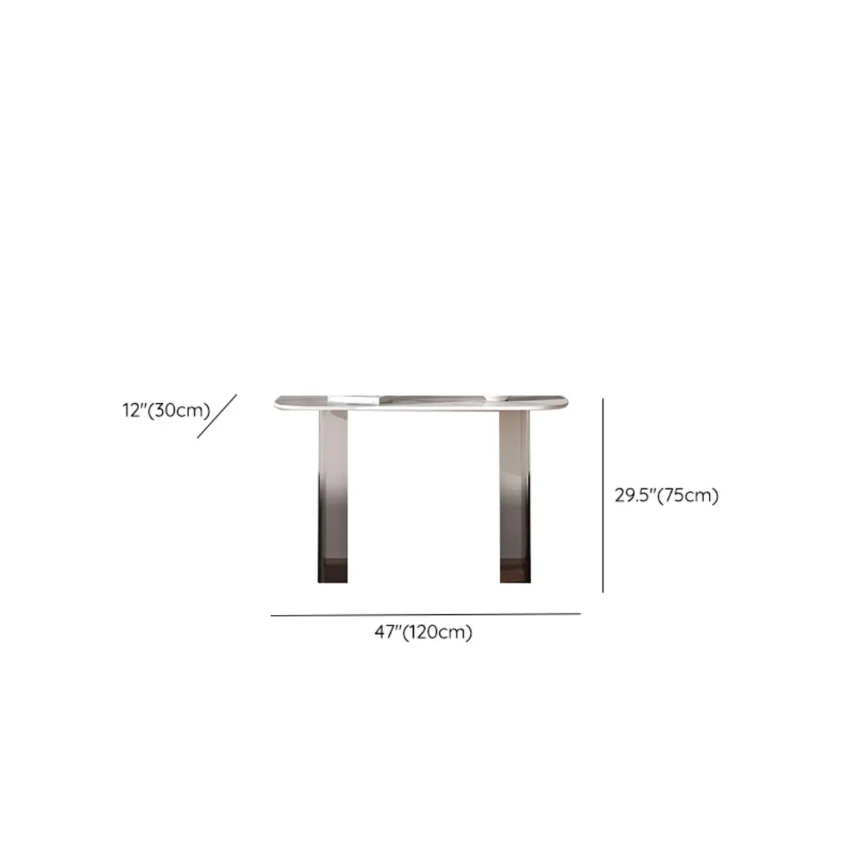 Entry Double Pedestal Acrylic Marble Top Console Table Image - 21