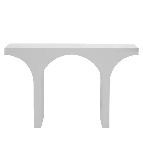 Entryway Black Timber Finish Arch Base Console Table Image - 2