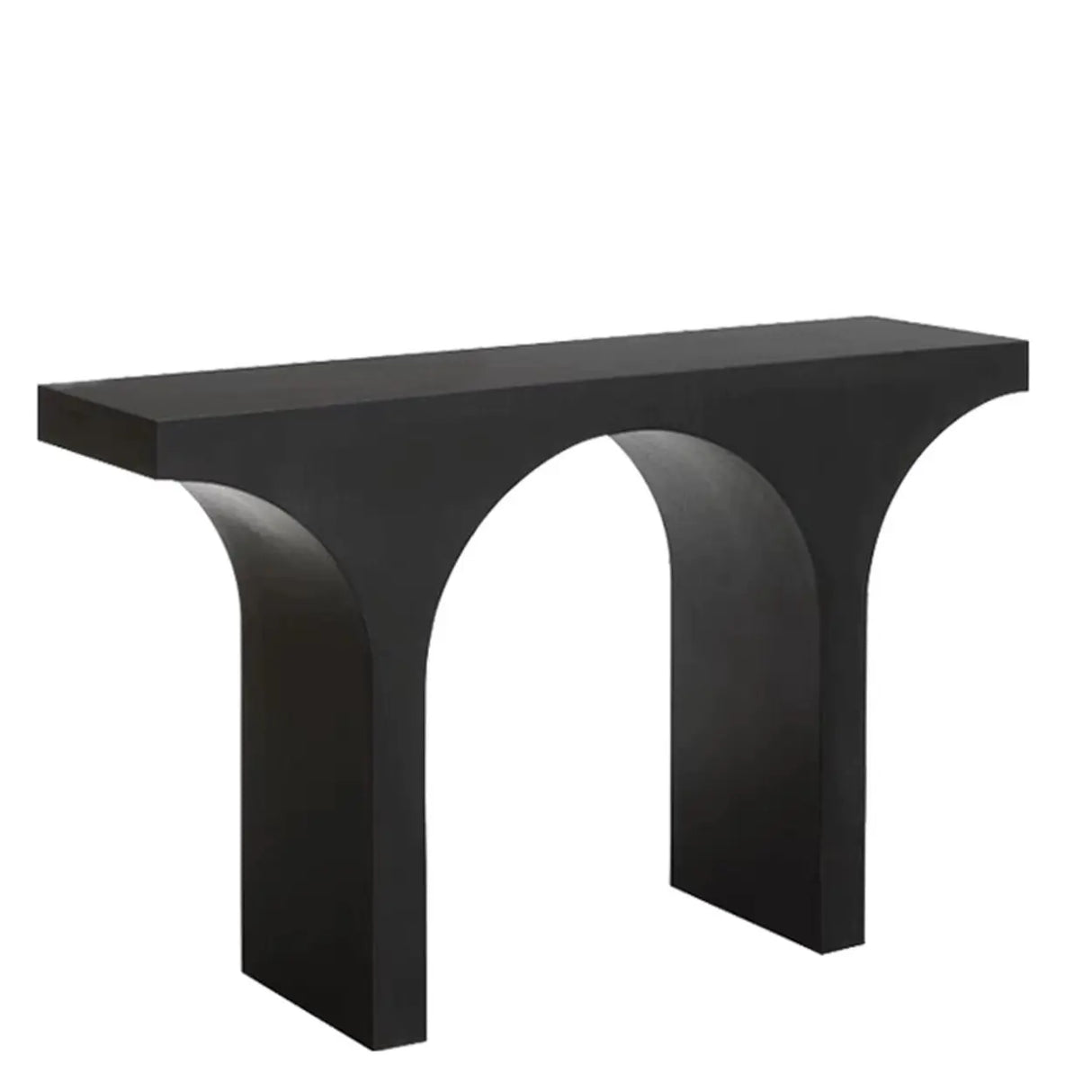 Entryway Black Timber Finish Arch Base Console Table Image - 3