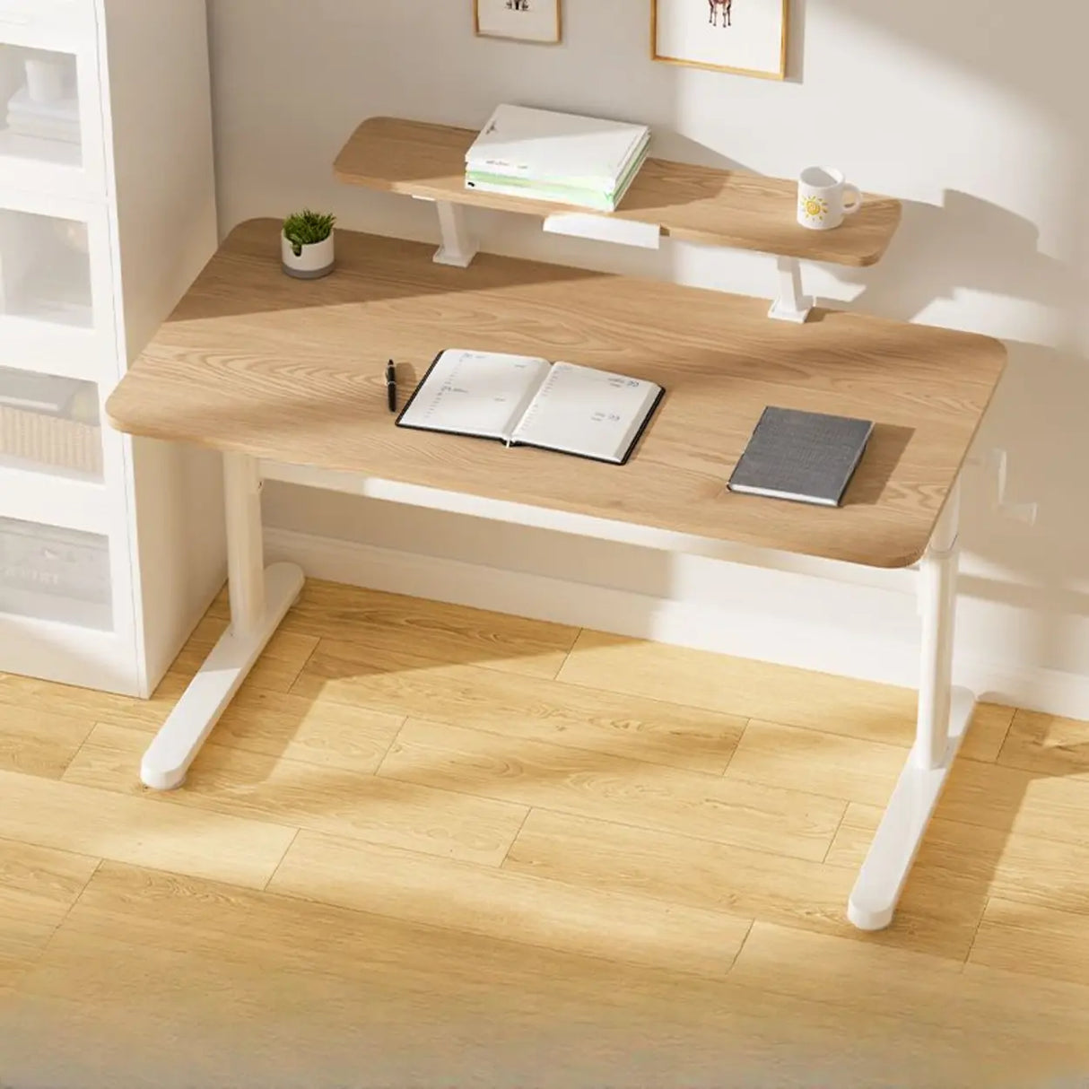 Ergonomic Adjustable Height White Kids Writing Desk Image - 17