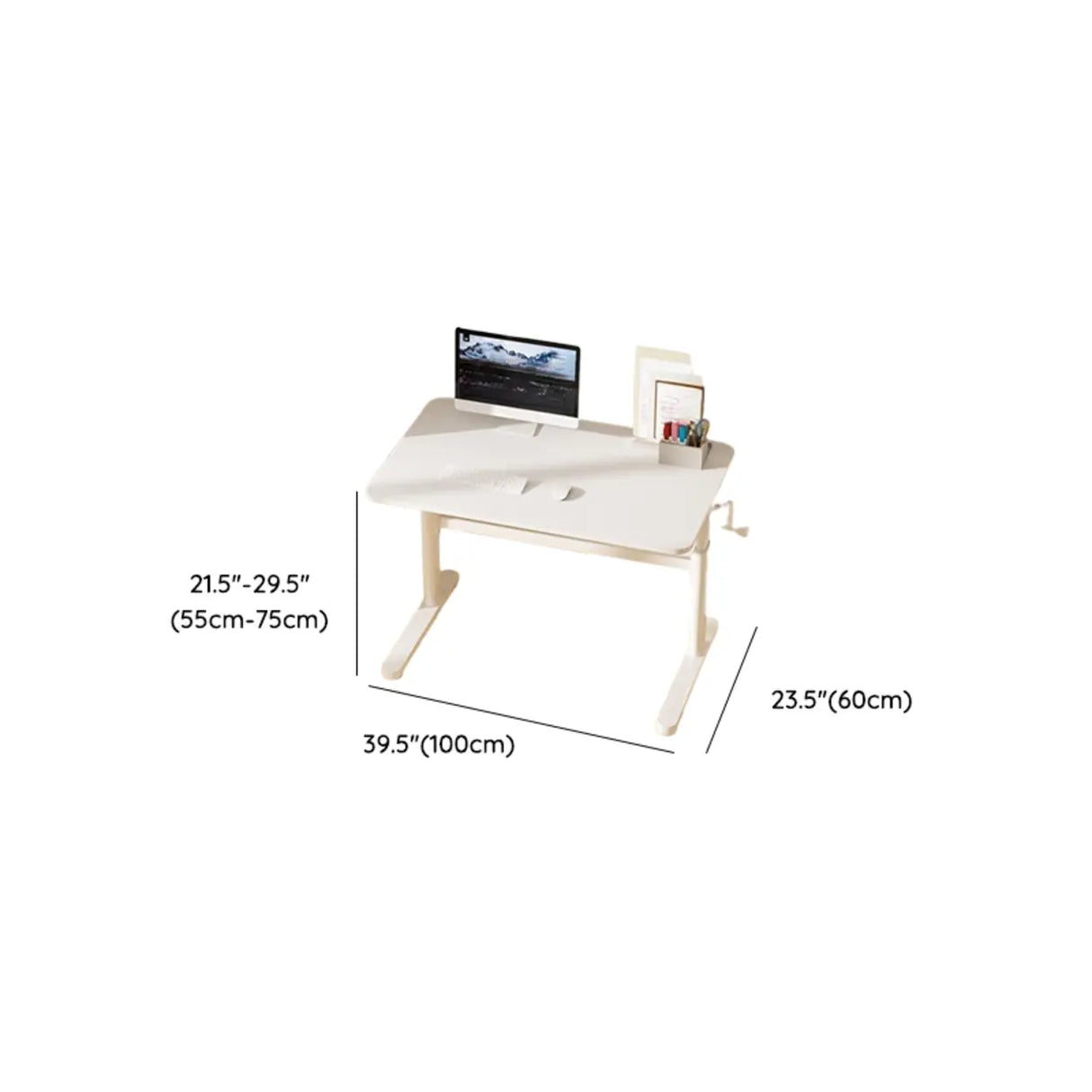 Ergonomic Adjustable Height White Kids Writing Desk