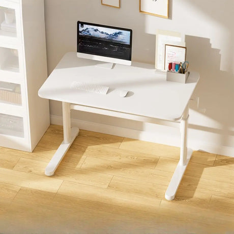 Ergonomic Adjustable Height White Kids Writing Desk Image - 2