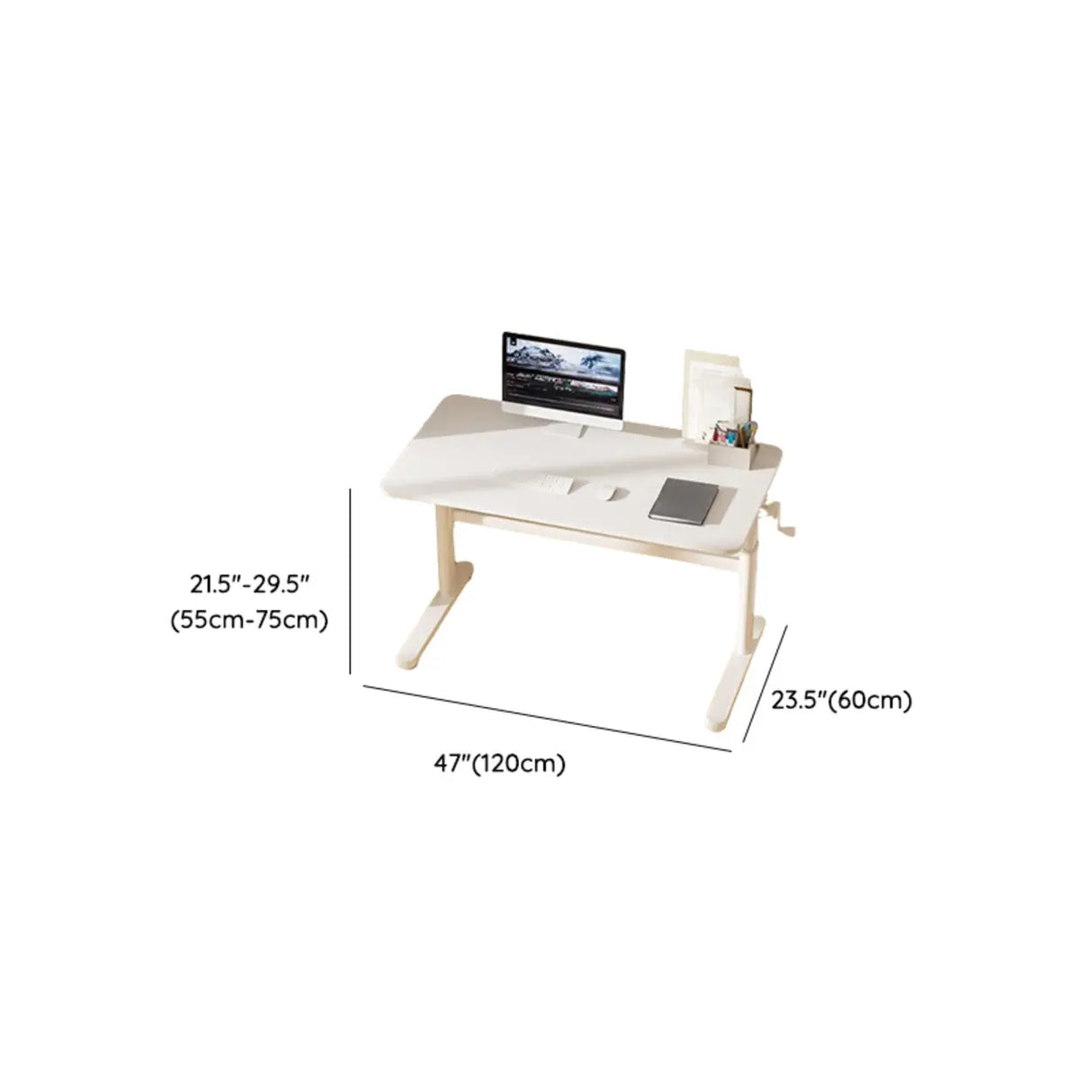Ergonomic Adjustable Height White Kids Writing Desk Image - 20